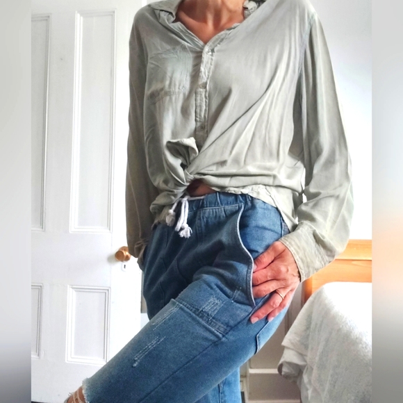 Velvet Heart Sage Shirt Rayon Lrg - Picture 3 of 8